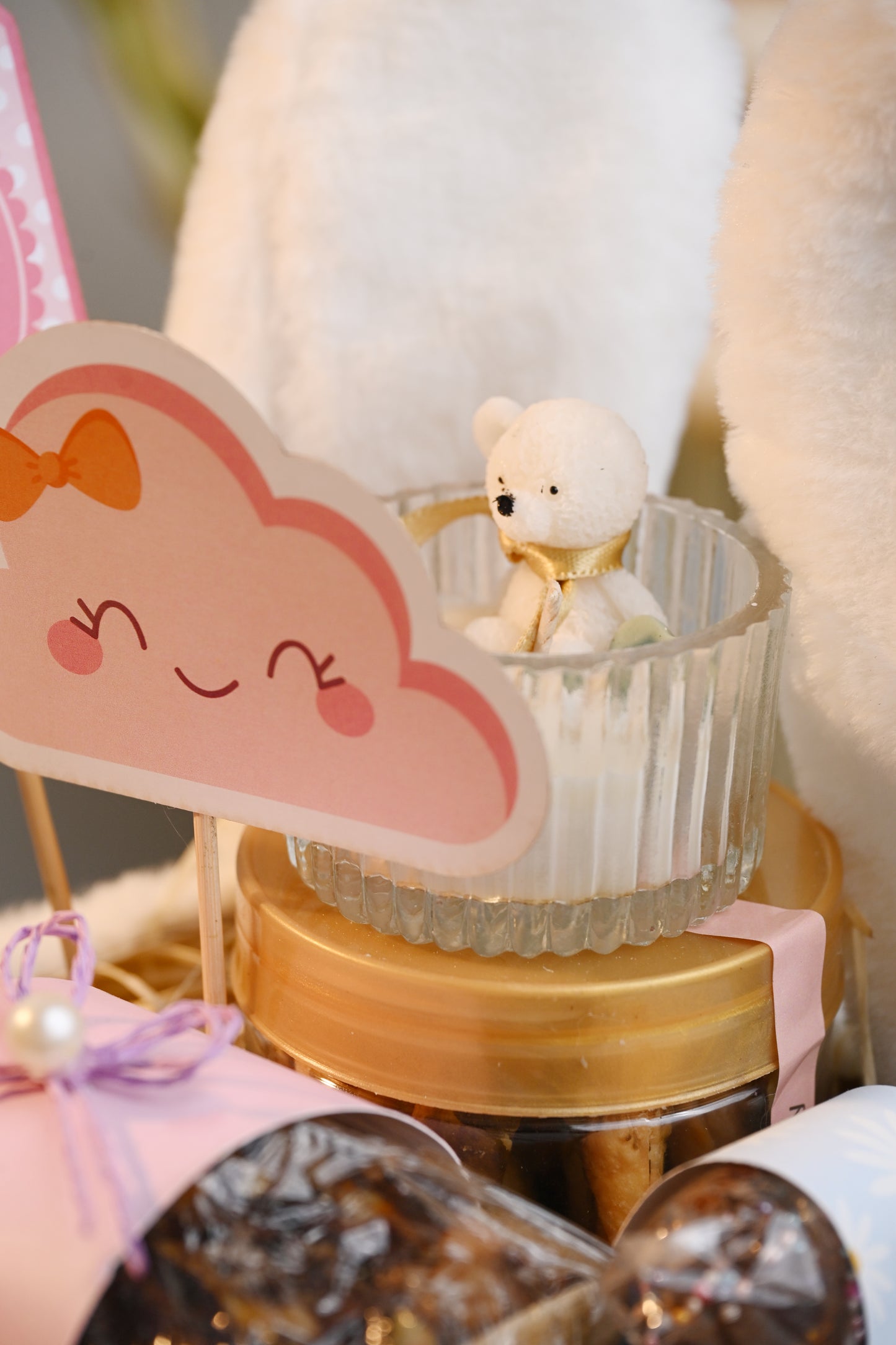 Fluffy Bunny White Hamper