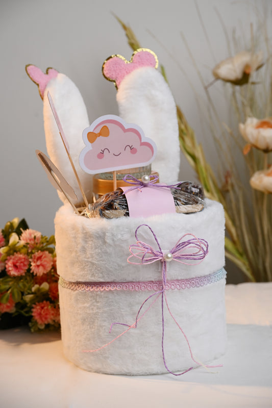 Fluffy Bunny White Hamper
